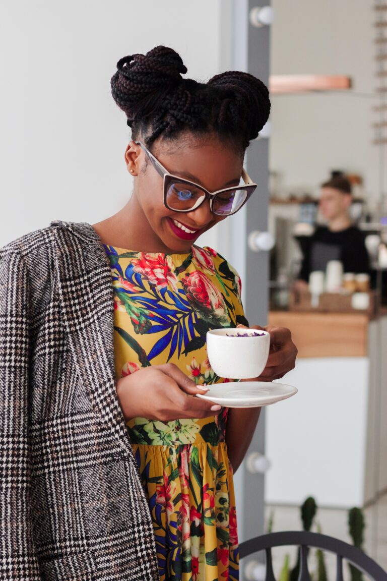 women with tea cup